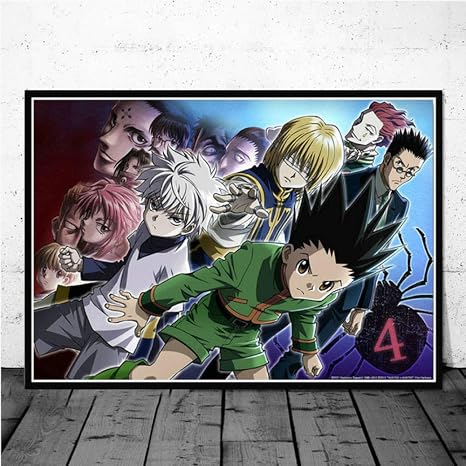 Amazon Co Jp Mkan ポスターと版画 ハンターxハンタークラシック日本アニメ子供ギフトキャンバス絵画 家の装飾アート壁の写真42x60cm ホーム キッチン