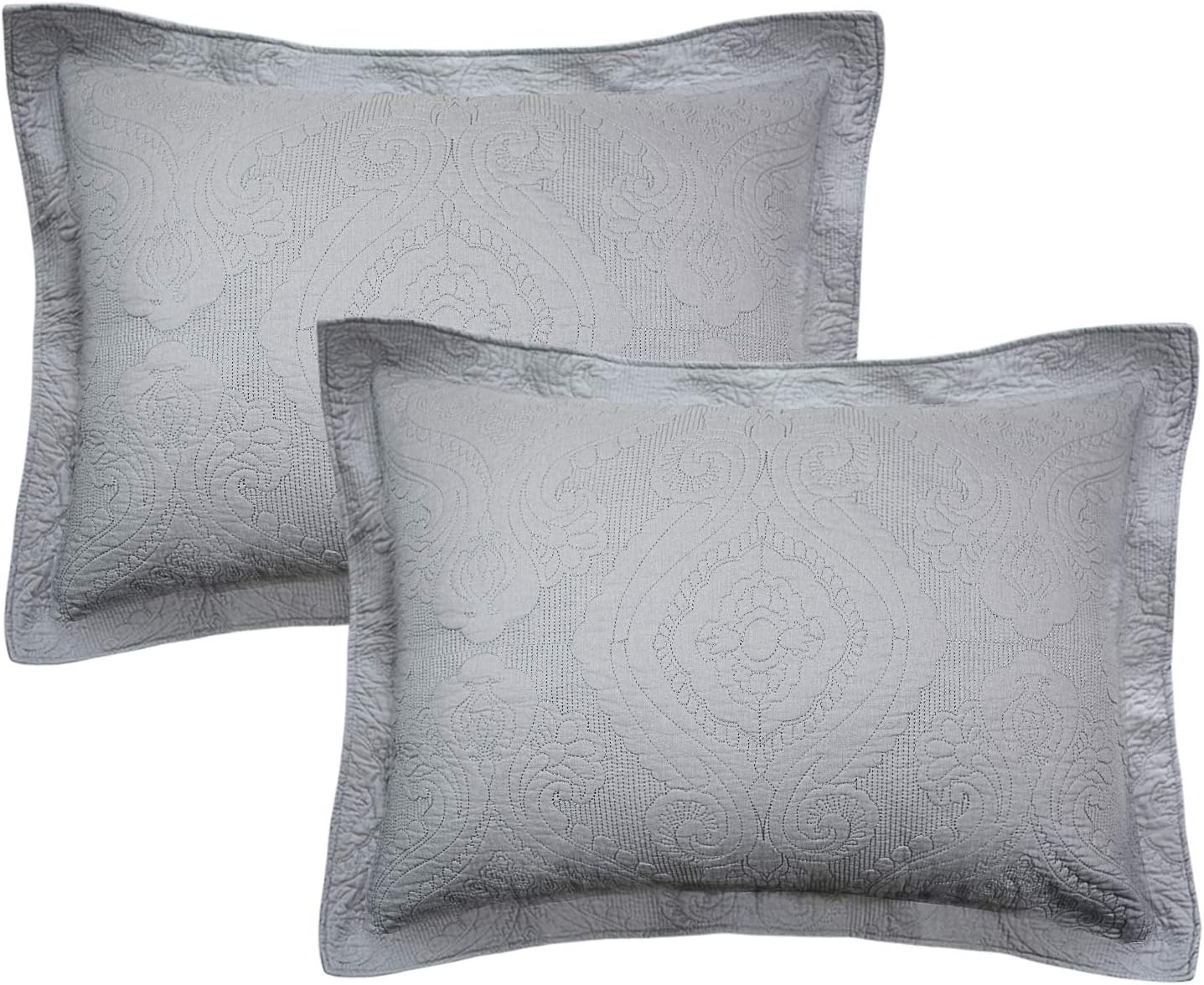 Brandream Quilted Pillow Shams Standard Size Cotton Set of