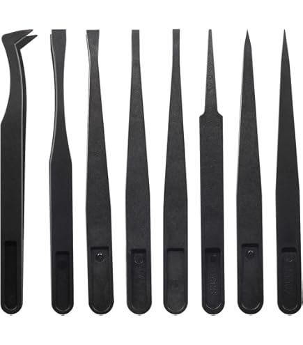 Uxcell Anti-Static Tweezers - Straight Pointed Tip, Non-Magnetic Stainless Steel For Electronics & Jewelry, 5.5 Inch