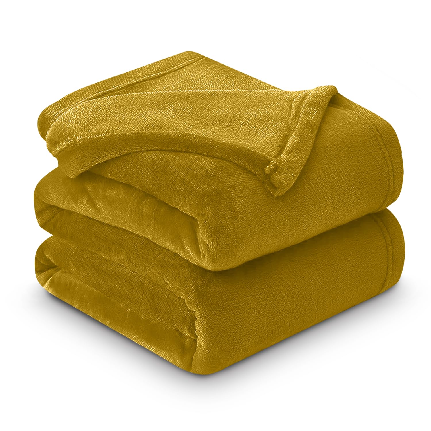 GC GAVENO CAVAILIA Mink Fluffy Blanket, Soft & Cosy Thermal Throw For Sofas, Cuddle Warm Throws For Beds, Ochre, 150X200 Cm