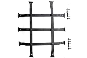 The Rustic Express Speakeasy Door Iron Grill - Decorative Iron Bars for Peephole and Door Viewer, Grill for Window - Home, Office, & Wine Cellar Hardware Gate - 16" x 14"