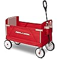 Radio Flyer 3-in-1 EZ Folding Wagon Ride On For Kids, Garden, & Cargo, Red Collapsible Wagon