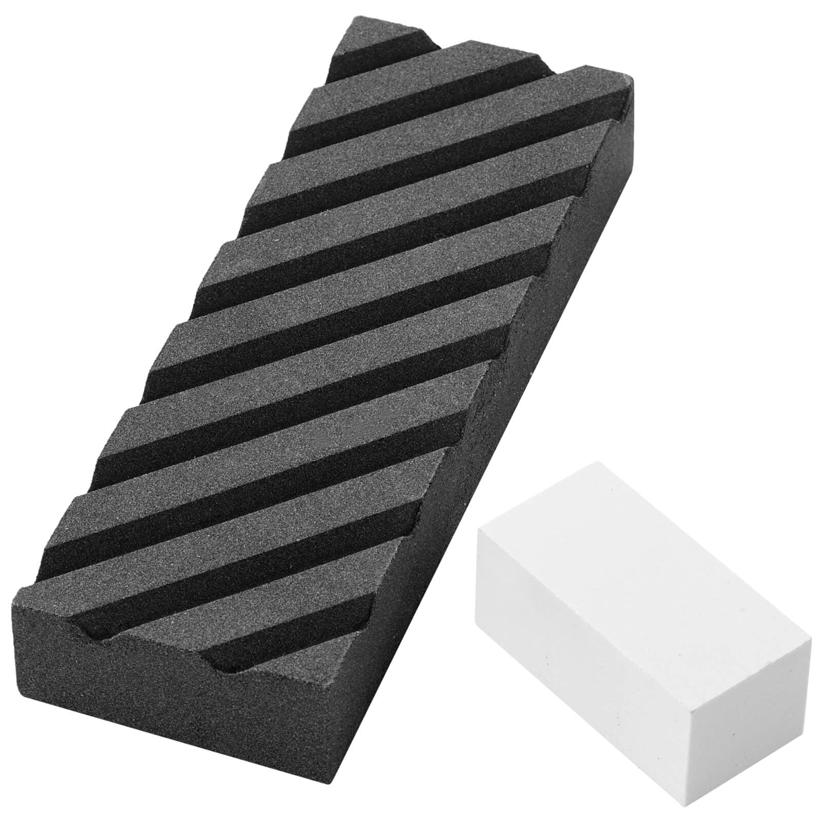 Angerstone Dual Grit Coarse/Fine Flattening Stone Set - Two Sharpening Stones Flattener - Whetstone Fixer with Grooves for Re-Levelling Any Whet Stones， Oil Stones， Waterstones