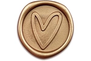 PALPROT 50 Pcs Gold Wax Seal Stickers, Gold Adhesive Envelope Sealing Stickers Decoration for Christmas Gift, Wedding Invitaion, Birthday Party (Heart Style)