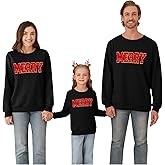 URMAGIC Matching Christmas Sweatshirts for Family Ugly Holiday Xmas Pullover Tops Adults Womens Men Kids Boys Girls Couples