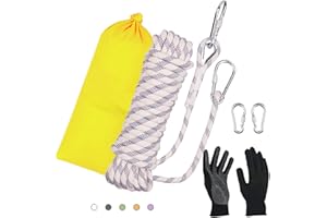 DELLNA 8mm Static Climbing Rope - Heavy Duty Climbing Rope for Rock Climbing, Tree Climbing Gear, Arborist Rope, and Camping Rope - 10m (32ft), 20m (64ft), 30m (96ft)
