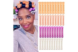 ALIMIRIAM 40pcs Perm Rods Set for Natural Hair 4 Sizes Cold Wave Rods Hair Rollers for Women Hair Curling Rods for Long Medium Small Hair Curler Styling DIY Hairdressing Tools（Orange+Beige+Purple+white）