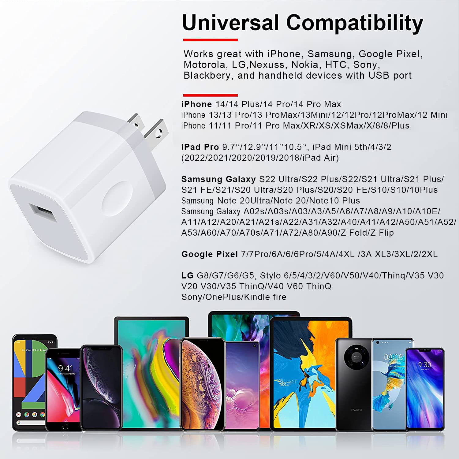 Charging Blocks for iPhone, Charger Box Sicodo 3Pack Plug in Phone Charger One Port USB Power Adapter Cell Phone Brick Charging Cube for iPhone 16 15 14 13 12 X,Samsung Galaxy S25 A16 5G S24 FE 23 S22
