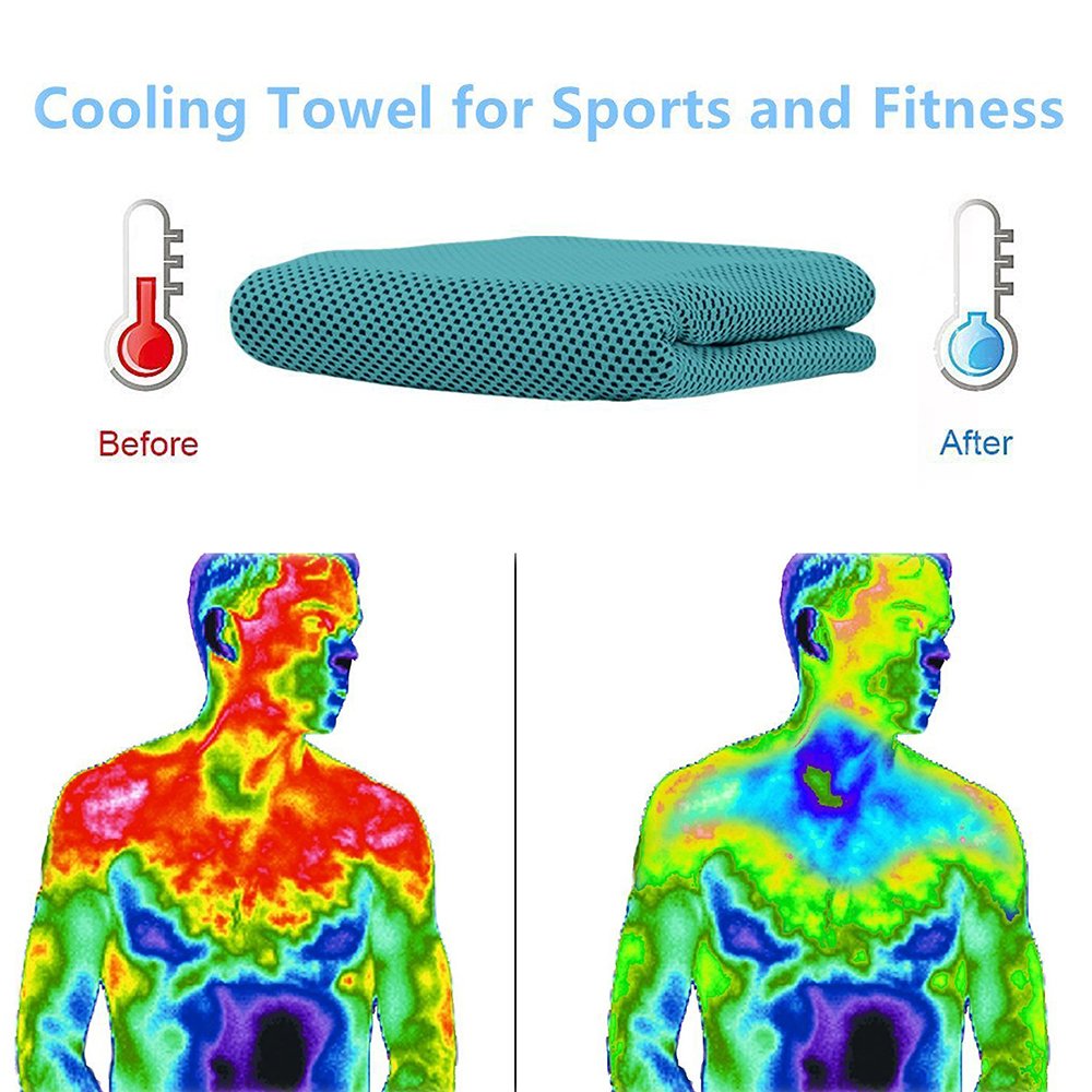 BeGrit Snap Cooling Towel Chilly Ice Cool Bowling Fitness Yoga Towels for Sports Travel Running Biking Hiking Gym Golf Workout Camping Pilates (Pack of 2)