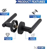 XFORT Matt Black Liberty Lever Rose Door Handles 4 Pack Internal Wooden Door Set view 3