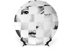 SPDIUV Lina Cavalieri Plate, Wall Decorative Plate, Mysterious Face Plate Wall Hanging Decoration,Including Bracket and Special Spring Hook,B24,7inch