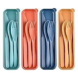 Reusable Wheat Straw Cutlery with Case, Portable
