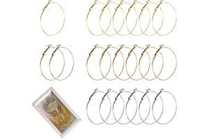 FANMAOUS Stainless Steel Hoop Earring Findings - Hypoallergenic Round Beading Hoops for Jewelry Making, DIY Crafts, and Art C