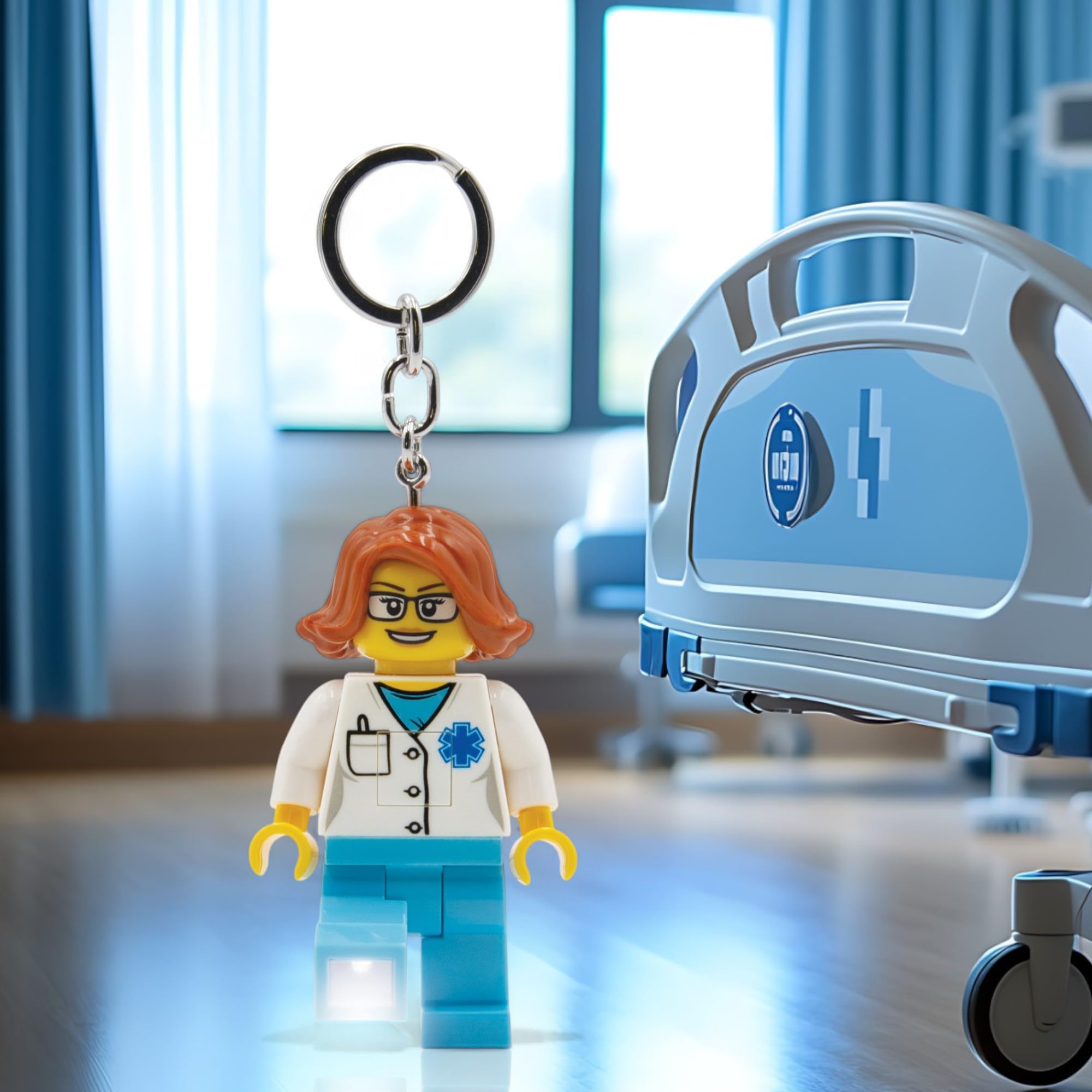 LEGO City Large 3 Inch Tall Figure Keychain Light - Doctor (KE184H)