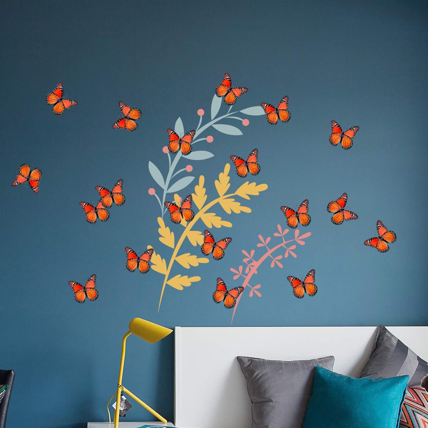 AQUEENLY Monarch Butterfly Decorations, 4.72'' Orange Premium Artificial Monarch Butterfly to Decorate for Craft, Home, Wall, Wedding, Party (12 Pcs): Home & Kitchen