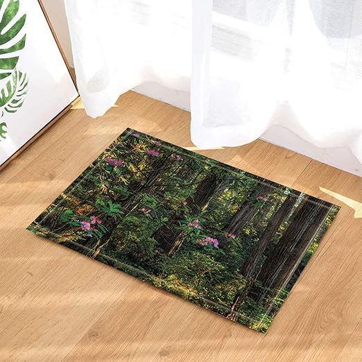 Amazon Com Forest Decor Pink Flowers In Frests Bath Rugs Non Slip Doormat Floor Entryways Outdoor Indoor Front Door Mat Kids Bath Mat 15 7x23 21in Bathroom Accessories Kitchen Dining