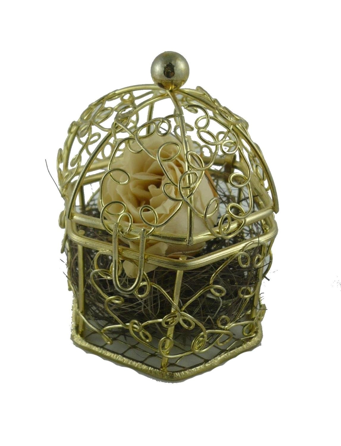 Décoration De La Maison Véranno Cage Oiseau Doré Avec Bouton