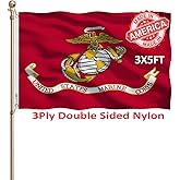 KEYCA US Marine Corps USMC Flags 3x5 Outdoor Heavy Duty Double Sided Nylon Vivid Color Anti-Fading with 2 Brass Grommets for Home/Company/Indoor Outdoor Decoration