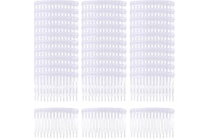 Cinaci 30 Pack Small Clear White Plastic Hair Side Combs Slide Bun Holder with 14 Teeth DIY Headpieces Thin Fine Hair Clips Grips French Twist Barrettes Accessories for Women Girls Wedding Brides Veil