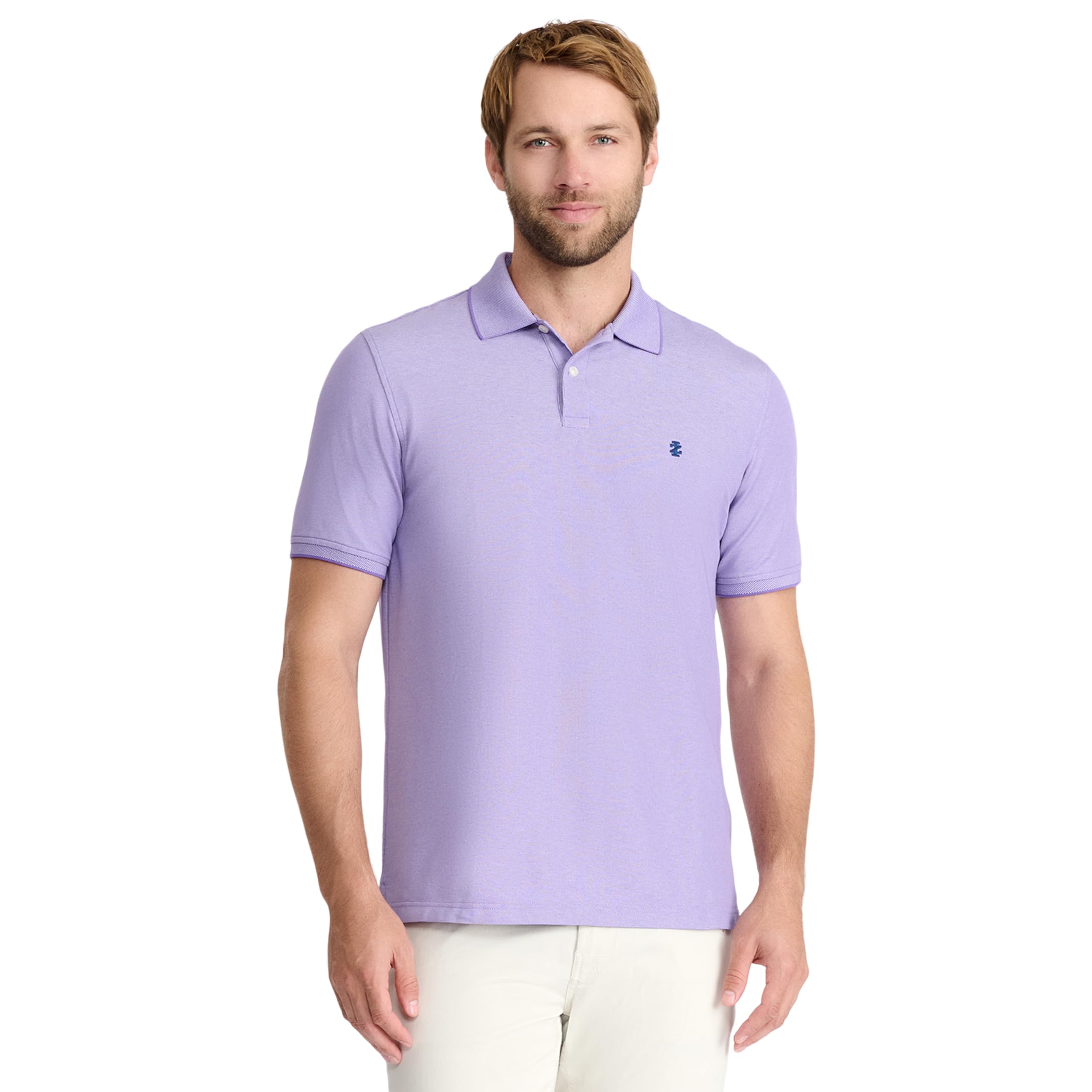 IZOD Men’s Advantage Performance Short-Sleeve Polo Shirt, Dahlia Purple, Medium