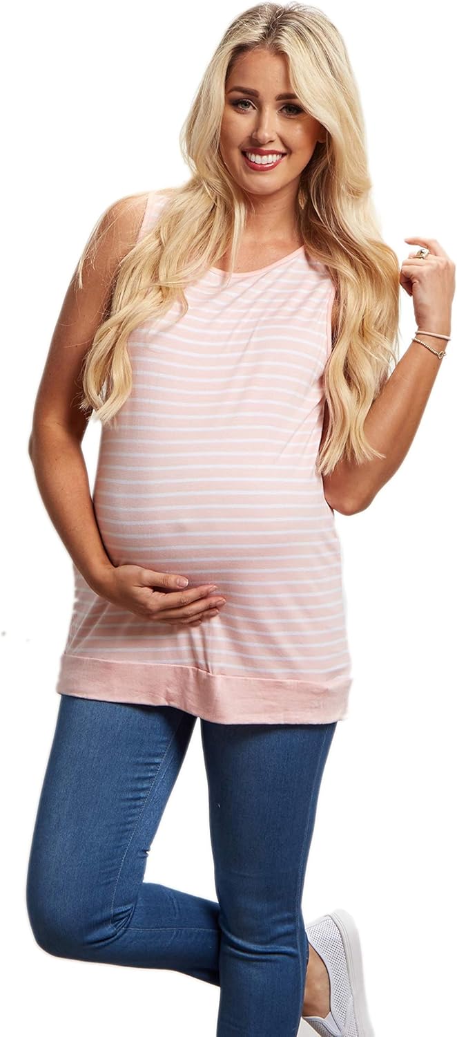 pink striped tank top