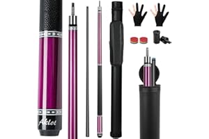 AKLOT Pool Cues, 5-Pack 58" Maple Pool Cue Stick, Pool Sticks for Adults - Perfect for Home Game Rooms, Bars & Billiard Halls
