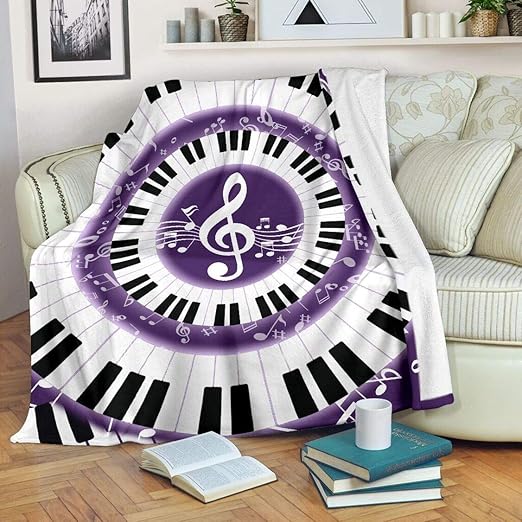 Music Round Blanket Piano Music Note Pp Blanket Sherpa