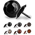 10 Pack 1.25 Inch Large Round Head Clavos Decorative Nails – Black – Rustic Round Fasteners for Farmhouse Shutter, Faux Wood Beams, Barn Door, Shutters, and Gates – Ornamental Wood Accent