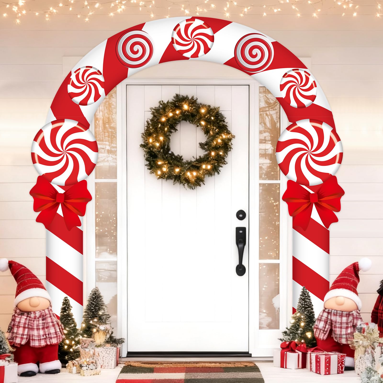 Photo 1 of 3PCS Christmas Candy Porch Banners Christmas Door Decorations Xmas Party Door Covers Banner Candyland Hanging Backdrop Porch Signs for Xmas Holiday Candy Land Birthday Party Supplies Photo Booth Prop