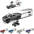 Powvan Cyber Truck Toy Alloy Die-cast Truck Model with RV Motorcycle ATV Race Car Model 1/32 Metal Vehicle 3-in-1 Camping Car Set Ideal Gift for Kids Age for 6 Year Old and Up