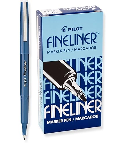 Penna Fineliner Diplomat 0.5 Mm - Pack Da 12 Blu, Ideale Per Schizzi E Disegni Tecnici - Foto 4