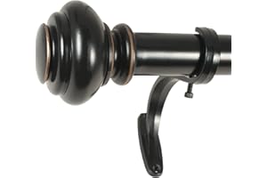 Decopolitan Urn Single Rod Set, 72-144-Inch, Antique Black