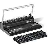 Binditek Binding Machine, 19Hole, 145 Sheets, for Letter Size, Fixed Margin | Comb Binding Machine, Punch 6-8 Sheet, 145 Sheets, Comb Binder Machines with 30 Pcs 1/2" Binding Combs, for Letter Size
