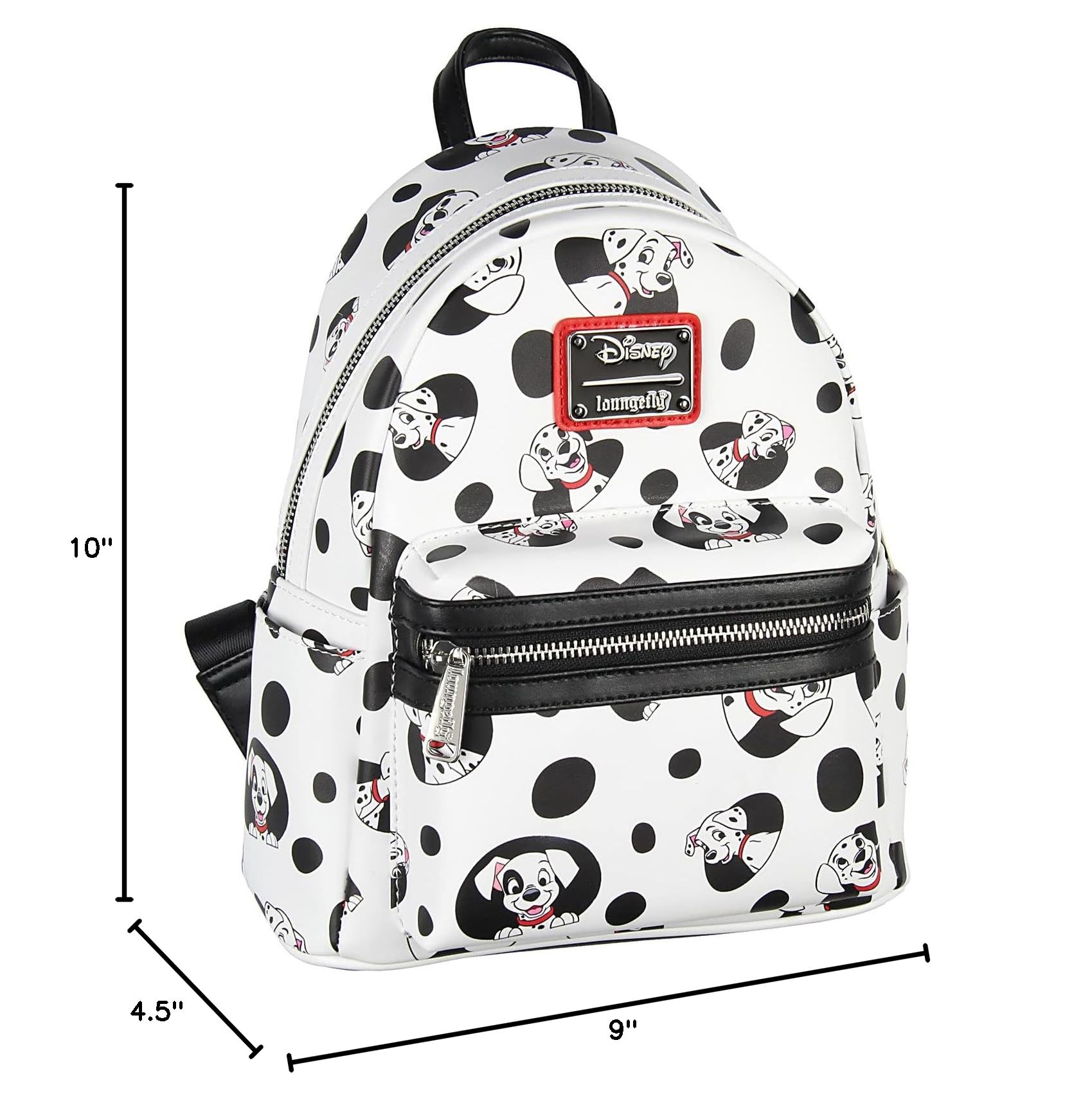 Loungefly Disney 101 Dalmatians Spots and Pups Lucky Penny Patch Allover Print Mini Backpack