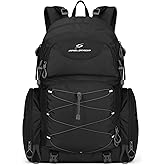 Maelstrom Hiking Backpack, 40L Waterproof Camping Daypack for Men and Women, Lightweight Travel Pack with Rain Cover-Black