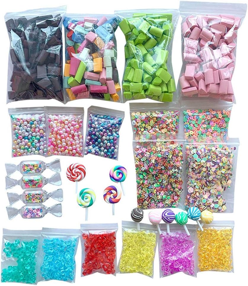 Wenini Slime Supplies Kit Slime Accessories 32PCS Foam Beads Charms Styrofoam Balls Tools for DIY Slime Making (32PCS Multicolor)