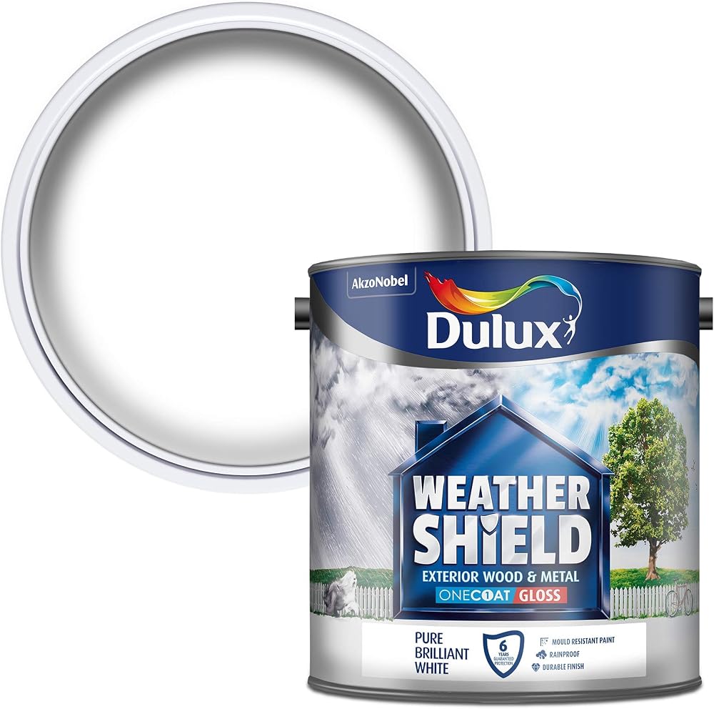 Dulux Weathershield Exterior One Coat Gloss 2.5L Pure Brilliant White