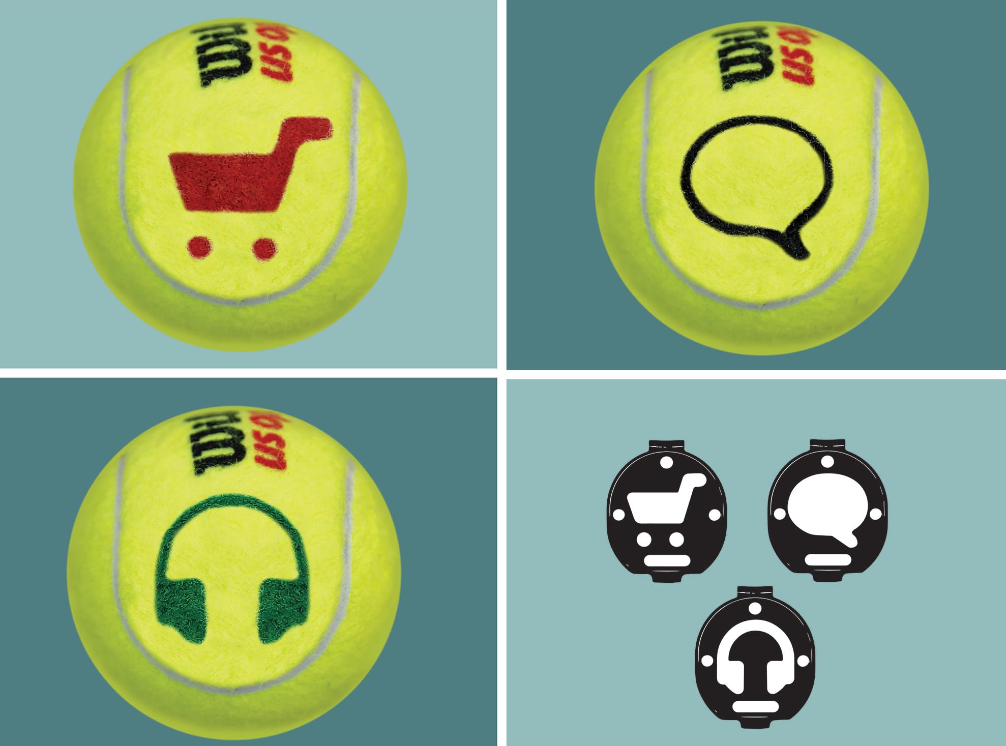 BallTrace Blue Tennis Ball Marker | Personalise Tennis Balls & Padel Balls with Fun Emoji & Symbols | Cool Tennis Gift | As seen at events & tournaments in Europe & USA. (Shop! Collaborate & Listen)