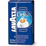 Lavazza Dek Ground Coffee Blend, Decaffeinated Dark Espresso Roast, 8.8-Ounce Bag