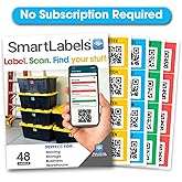 Smart Labels QR Code Stickers Pack of 48 (Original) Made in USA - QR Code Labels for Storage & Inventory Tracking, Storage Unit Organization, App Stickers for Inventory Organization & Moving Supplies