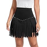 Womens Western Cowgirl Fringe Skirt - Country Concert Outfit Rodeo Tassel Booty Pole Dance Rave Festival Bottoms