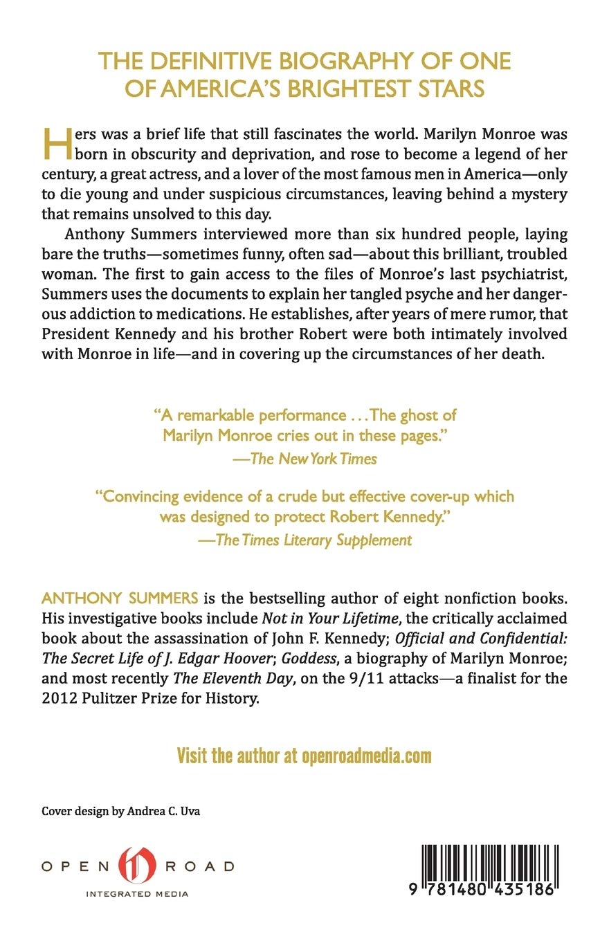 Goddess The Secret Lives Of Marilyn Monroe Summers Anthony 9781480435186 Amazon Com Books