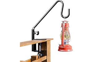 Idzo Deck Bird Feeder Hanger for Railing, 11inch Deck Hook for Bird Feeder Pole, Durable 3 Layers Powder Coated & Sturdy 1 Piece Solid Steel Construction for Hanging Decorations