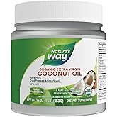 Nature's Way USDA Organic Extra Virgin Coconut Oil- Pure, Cold-Pressed, Non-GMO, 16 Ounces
