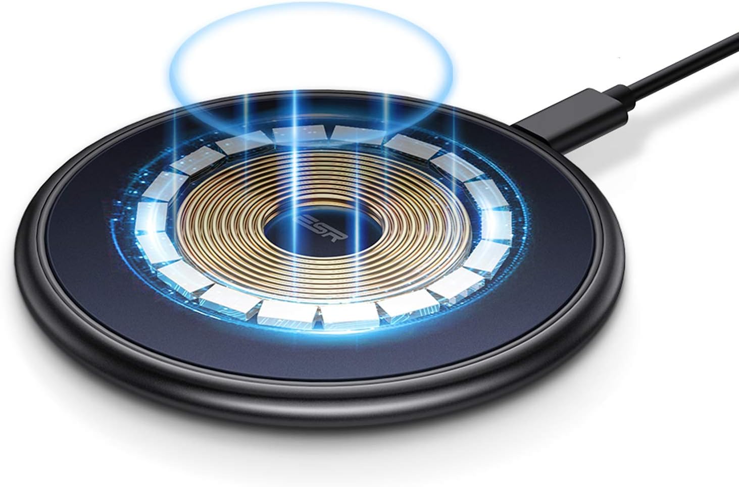 ESR HaloLock Magnetic Wireless Charger [Metal Frame with Built-in Magnets] [Slim Fast Charging Pad] Only for iPhone 12/12 Pro, Navy Blue