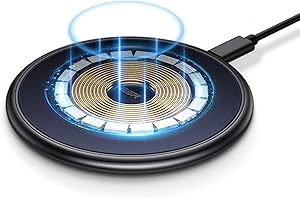 ESR HaloLock Magnetic Wireless Charger [Metal Frame with Built-in Magnets] [Slim Fast Charging Pad] Only for iPhone 12/12 Pro, Navy Blue