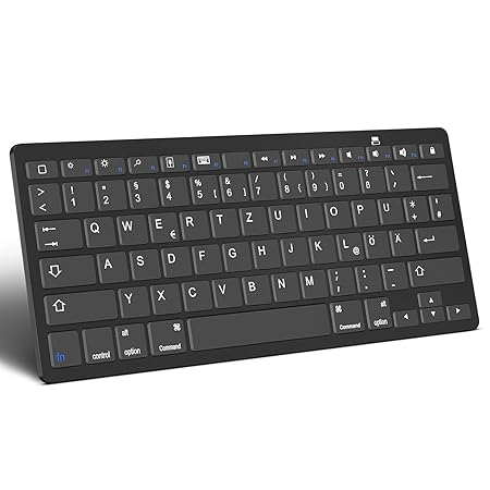 OMOTON Wireless Deutsche Bluetooth Tastatur / Keyboard (ultraschlanke) für Apple iPad Air, iPad Pro, iPad Mini,iPhone 6/6S, i