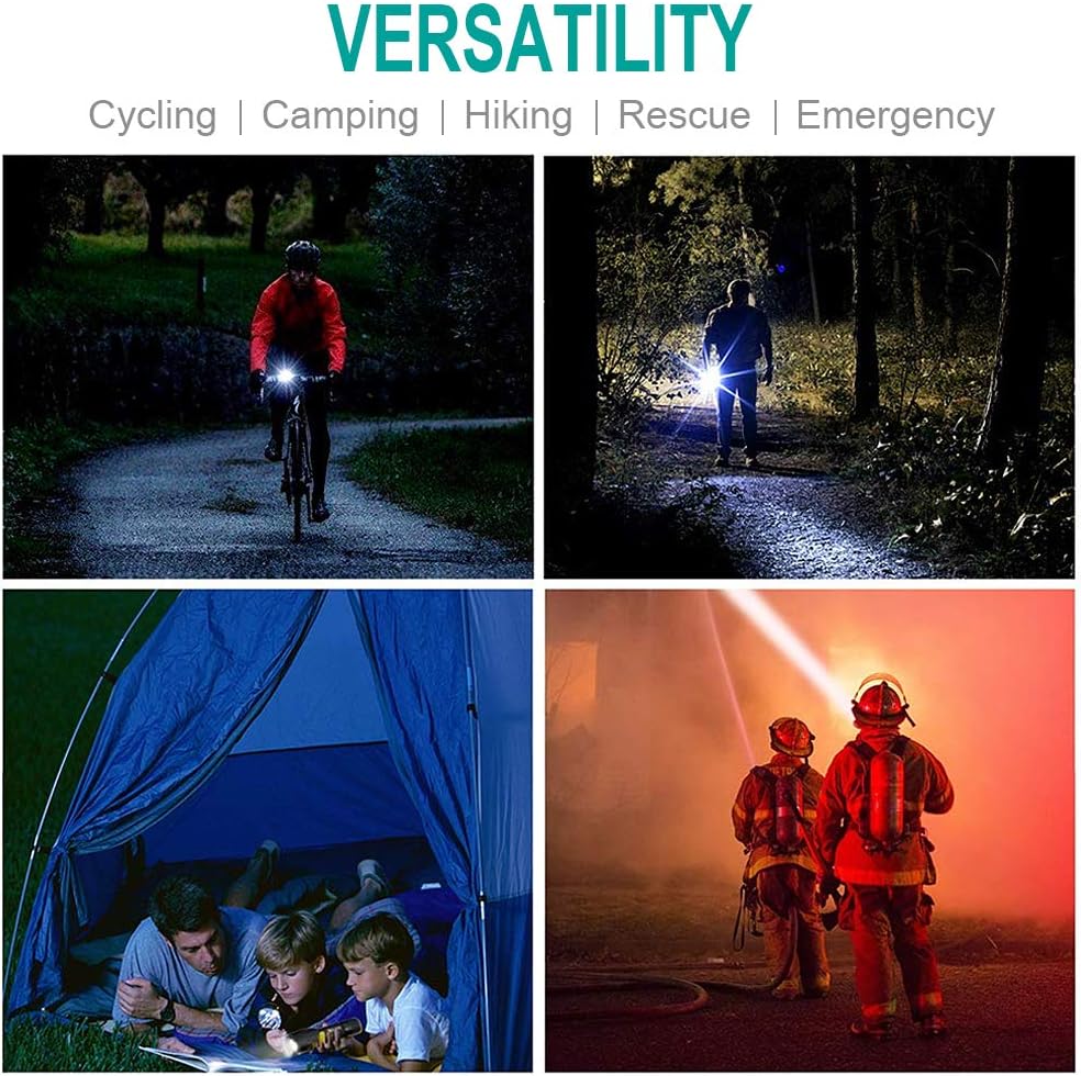 2 Pack Super Bright Led Flashlights with Belt Clip, High Lumens Flashlight with Zoomable Focus, 3 Modes, IPX6 Waterproof. Flash Light Built to Last. Great Gift for Camping, Hiking & Home USE - - 