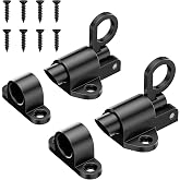 MaozyHomie Self-Closing Latches, Black Spring Door Lock, Aluminum Alloy Resilient Bolt Latch for Gate,Window and Cabinet, Security Automatic Spring Barrel Slide Door Lock with Screws, 2 Pack