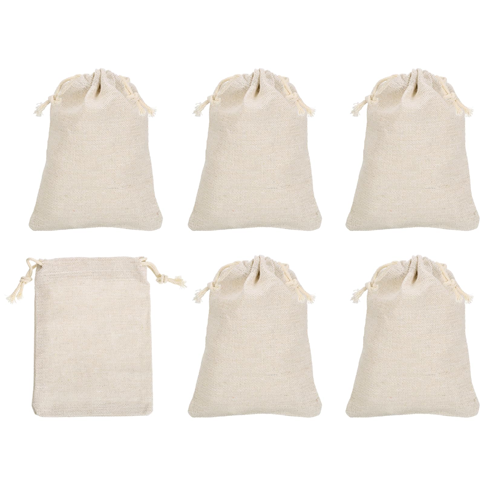 PATIKIL 8"x6" Coin Money Sacks Bag, 6Pcs Bank Deposit Change Transit Cash Bags with Drawstring Currency Gift Sacks Style 1, Beige